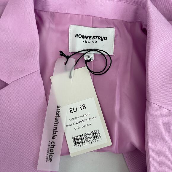 NWT NA-KD x Romee Strijd Oversized Blazer Light Pink Women's Size 38 / Small 6 - Picture 15 of 16